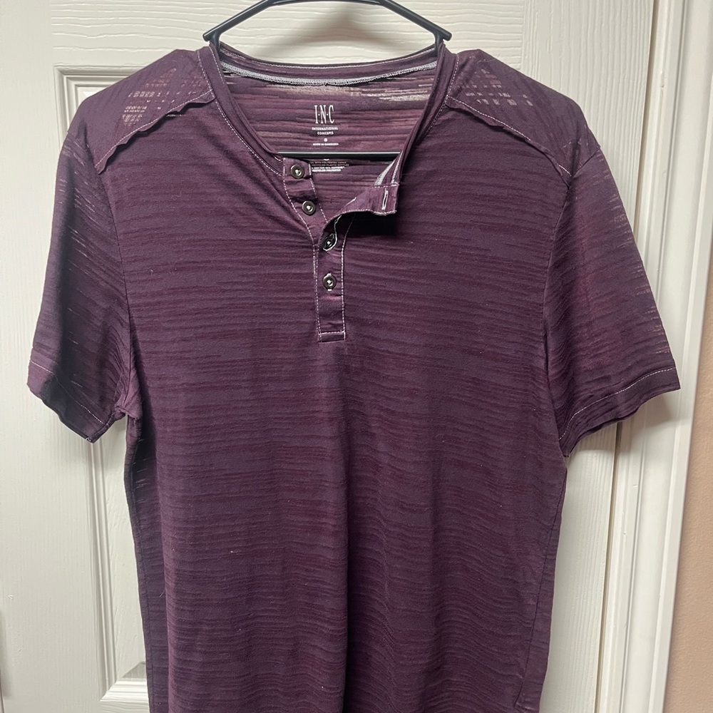 INC International Concepts Purple Casual Button Down Shirt